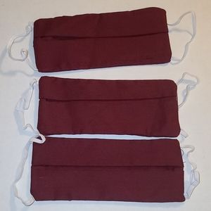 3 pk Burgundy face masks